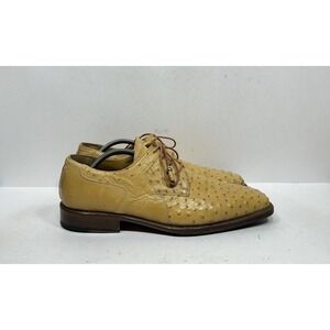 Slick Exotica Genuine Ostrich Full Quill Oxford‎ Mens Size 11 Square Toe